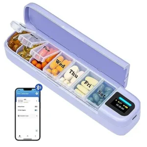7-Days Smart Pill Dispenser with Alarm and Bluetooth